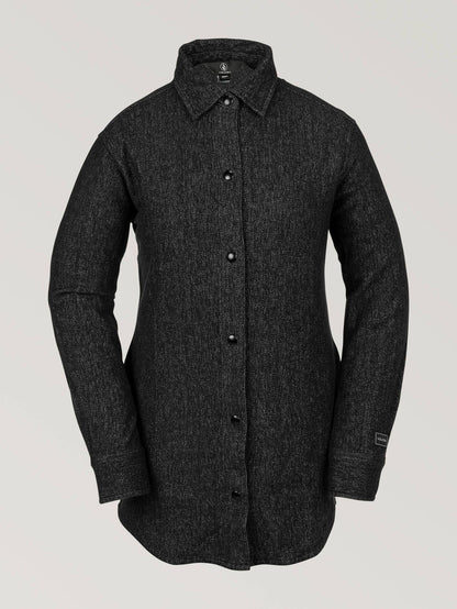 Jenny Flannel Snow Jacket - HEATHER BLACK