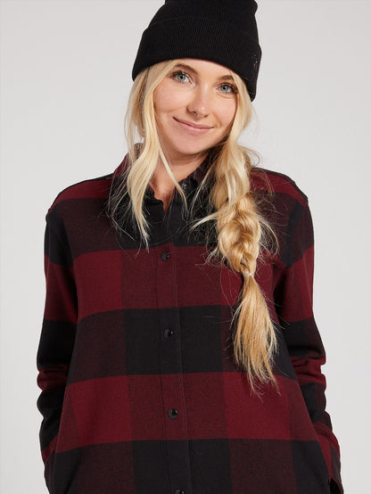 Jenny Flannel Snow Jacket - SCARLET