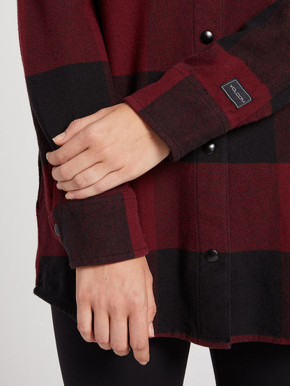 Jenny Flannel Snow Jacket - SCARLET