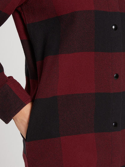 Jenny Flannel Snow Jacket - SCARLET