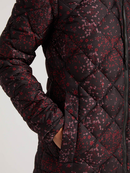 Skies Down Puff Snow Jacket - Black Floral Print