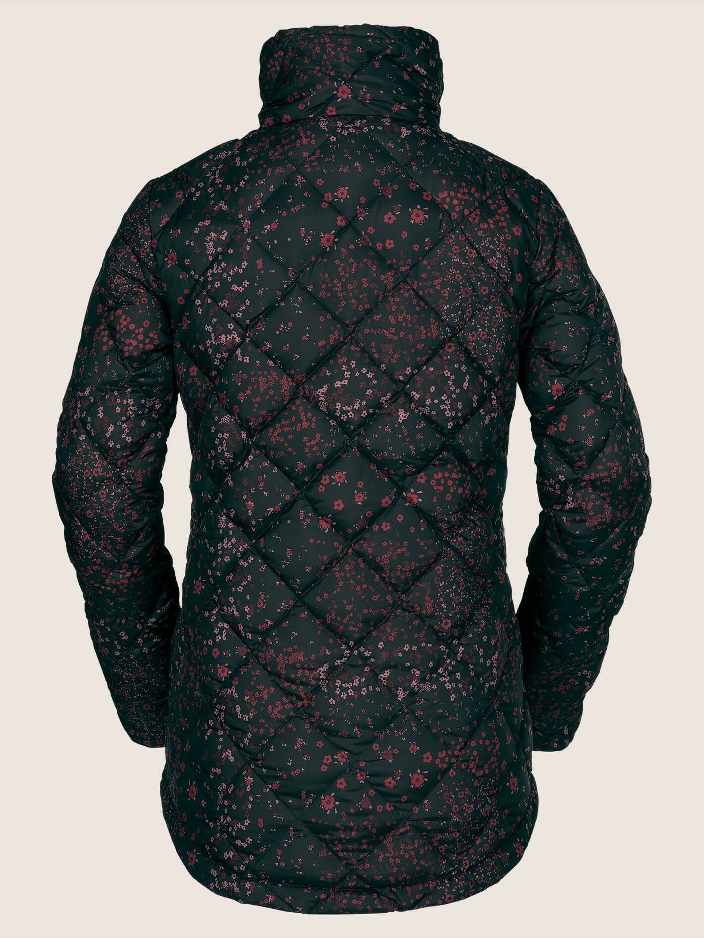 Skies Down Puff Snow Jacket - Black Floral Print