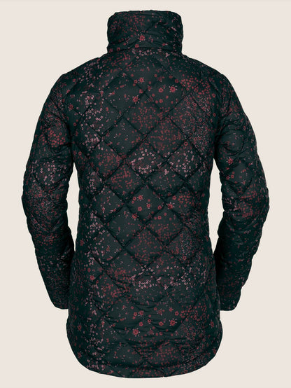 Skies Down Puff Snow Jacket - Black Floral Print
