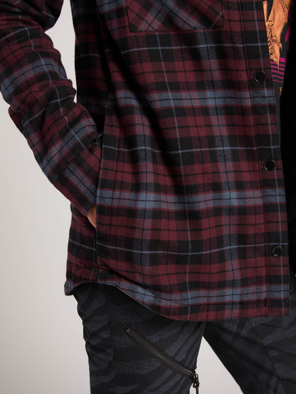 Hooded Flannel Snow Jacket - Merlot