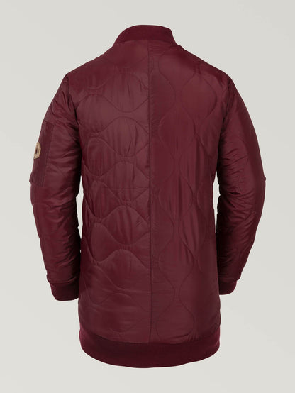 Longline Bomber Jacket - SCARLET