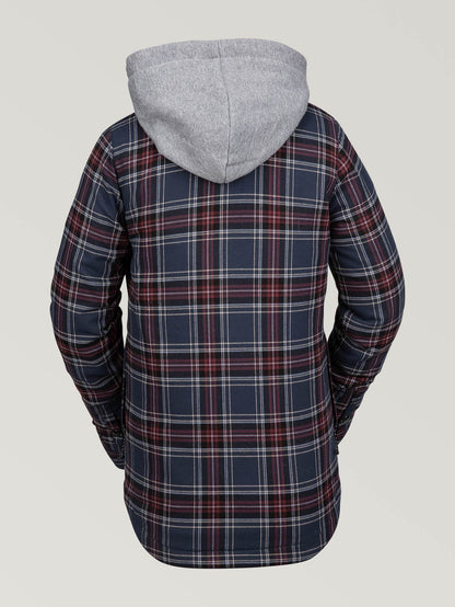 Veste De Snow Flanelle À Capuche - NAVY