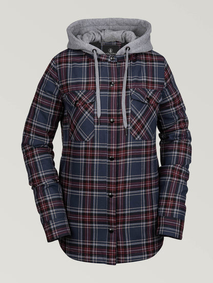 Veste De Snow Flanelle À Capuche - NAVY