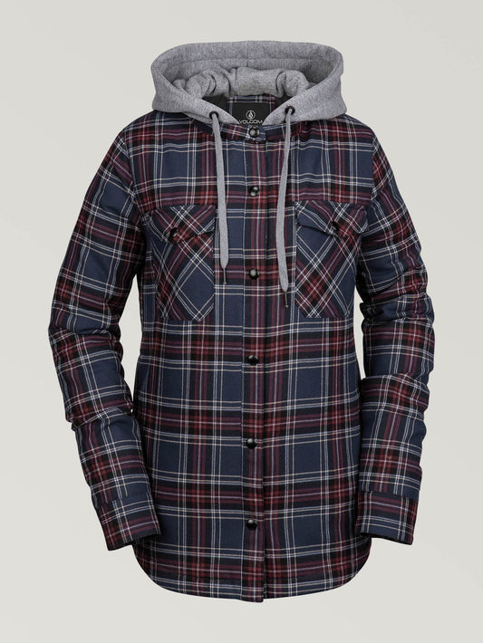Flanell-Schneejacke mit Kapuze – MARINEBLAU