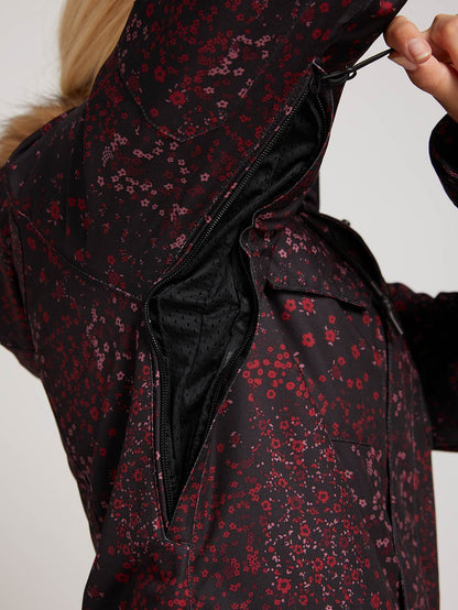 Shadow Ins Schneejacke - Schwarzer Blumendruck