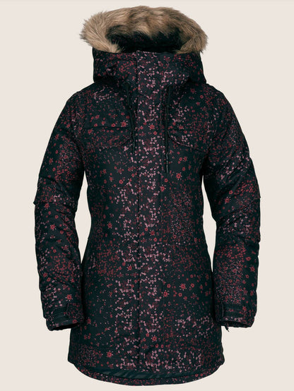 Shadow Ins Schneejacke - Schwarzer Blumendruck