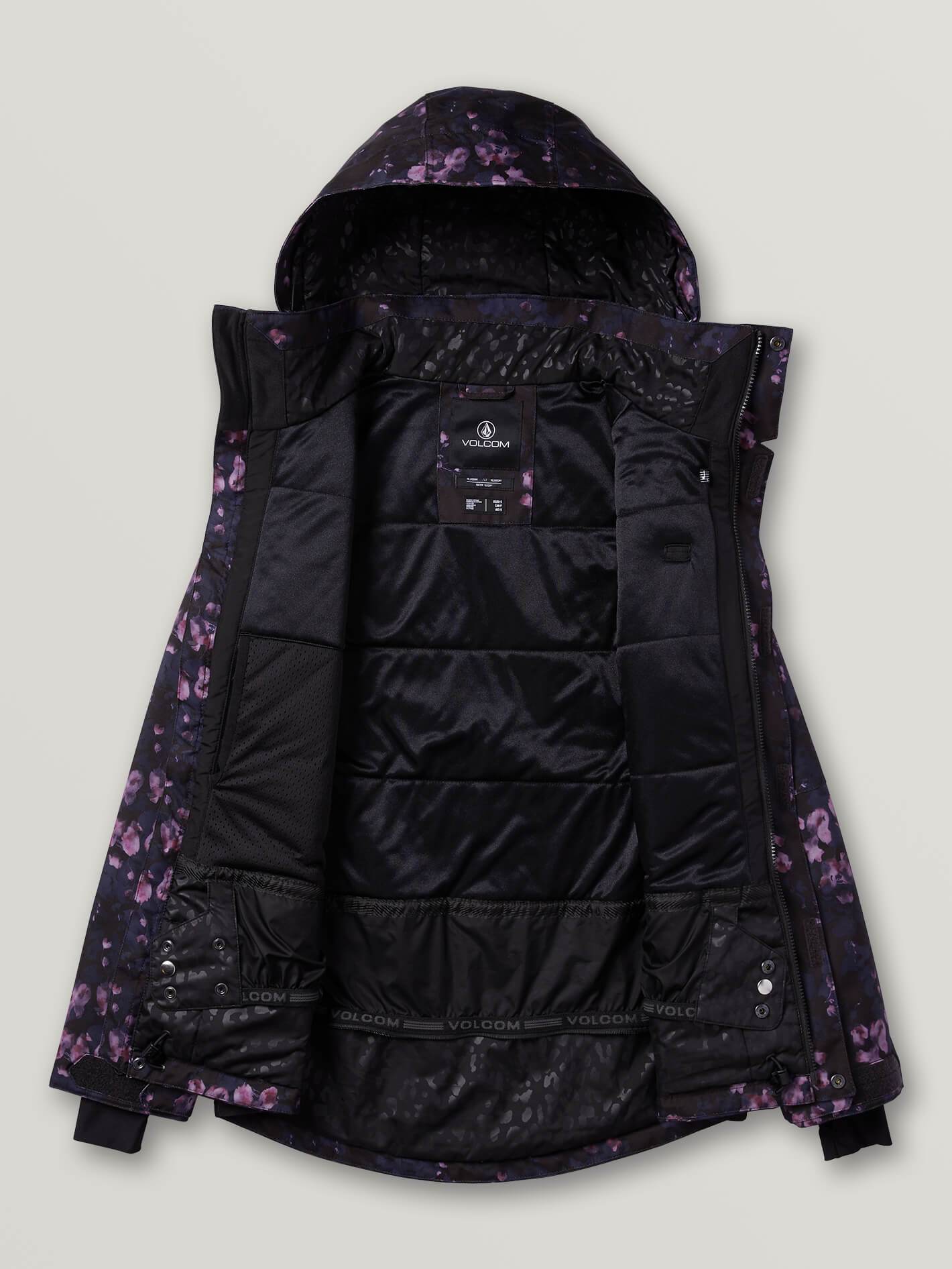 3D Shelter Stretch Snow Jacket - BLACK FLORAL PRINT