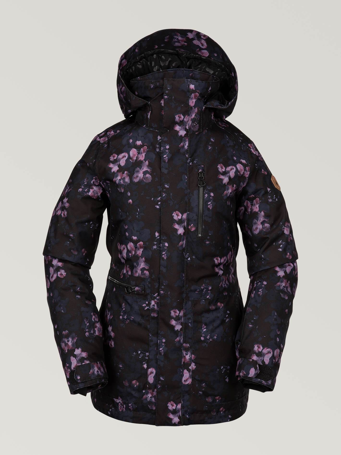 3D Shelter Stretch Snow Jacket - BLACK FLORAL PRINT