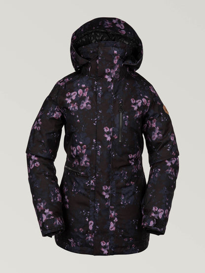 3D Shelter Stretch Snow Jacket - BLACK FLORAL PRINT