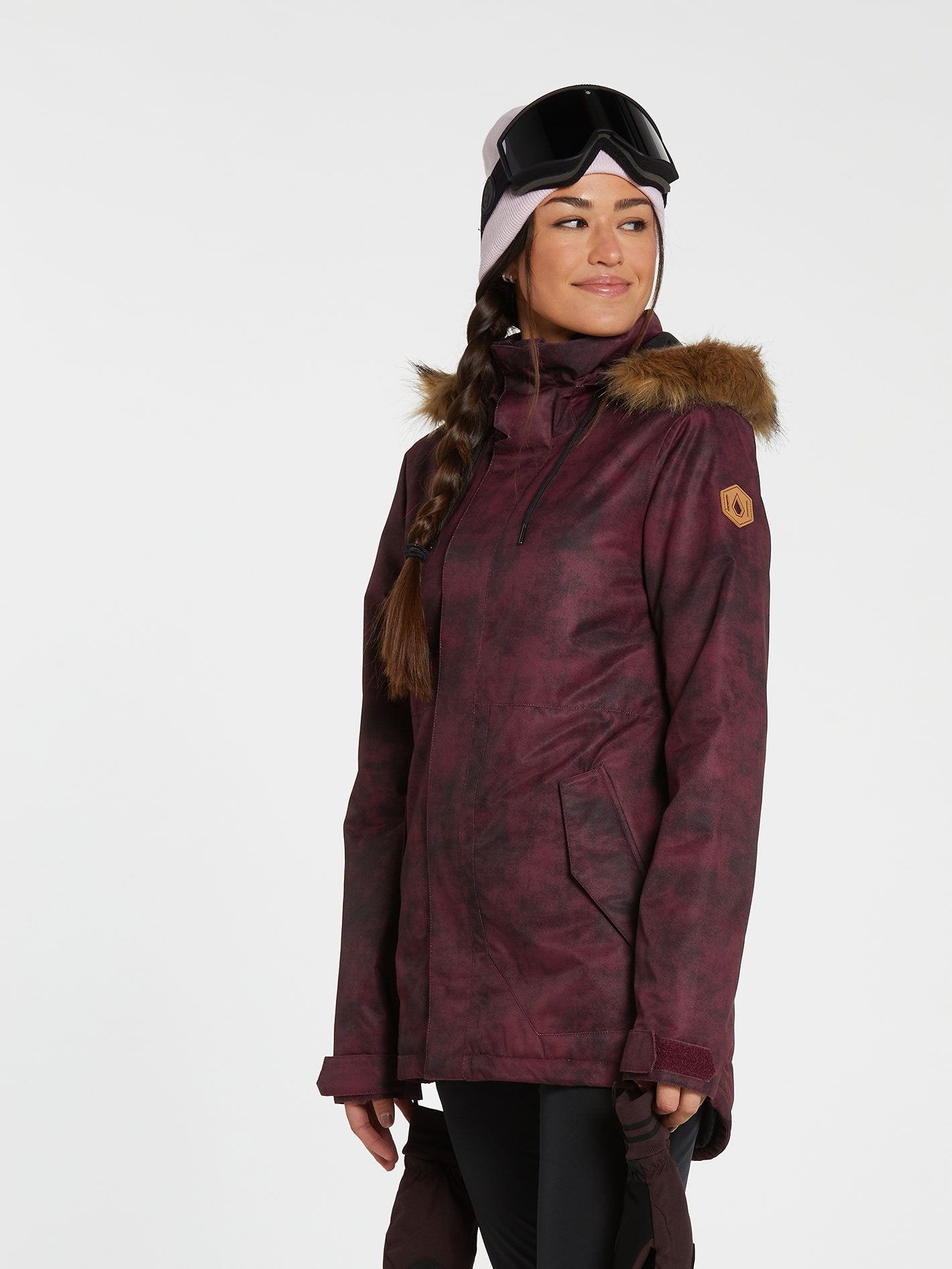 Fawn Isolierte Schneejacke - ACID MERLOT