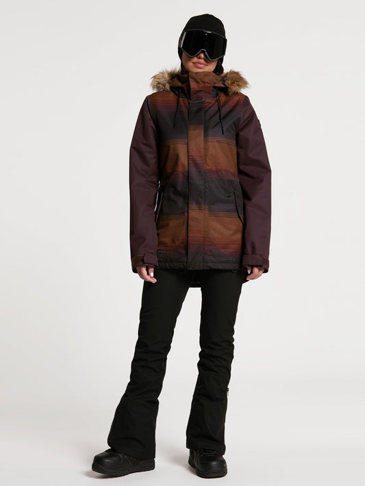 Fawn Isolierte Schneejacke – Gestreift