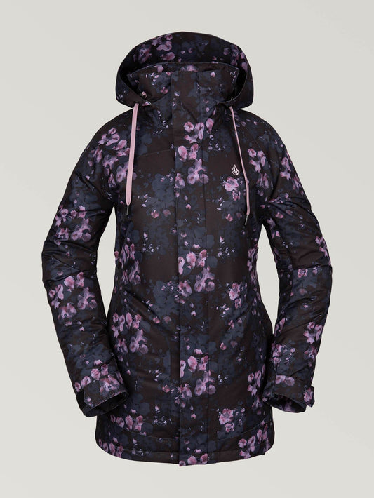 Isolierte Schneejacke von Westland – SCHWARZER BLUMENDRUCK
