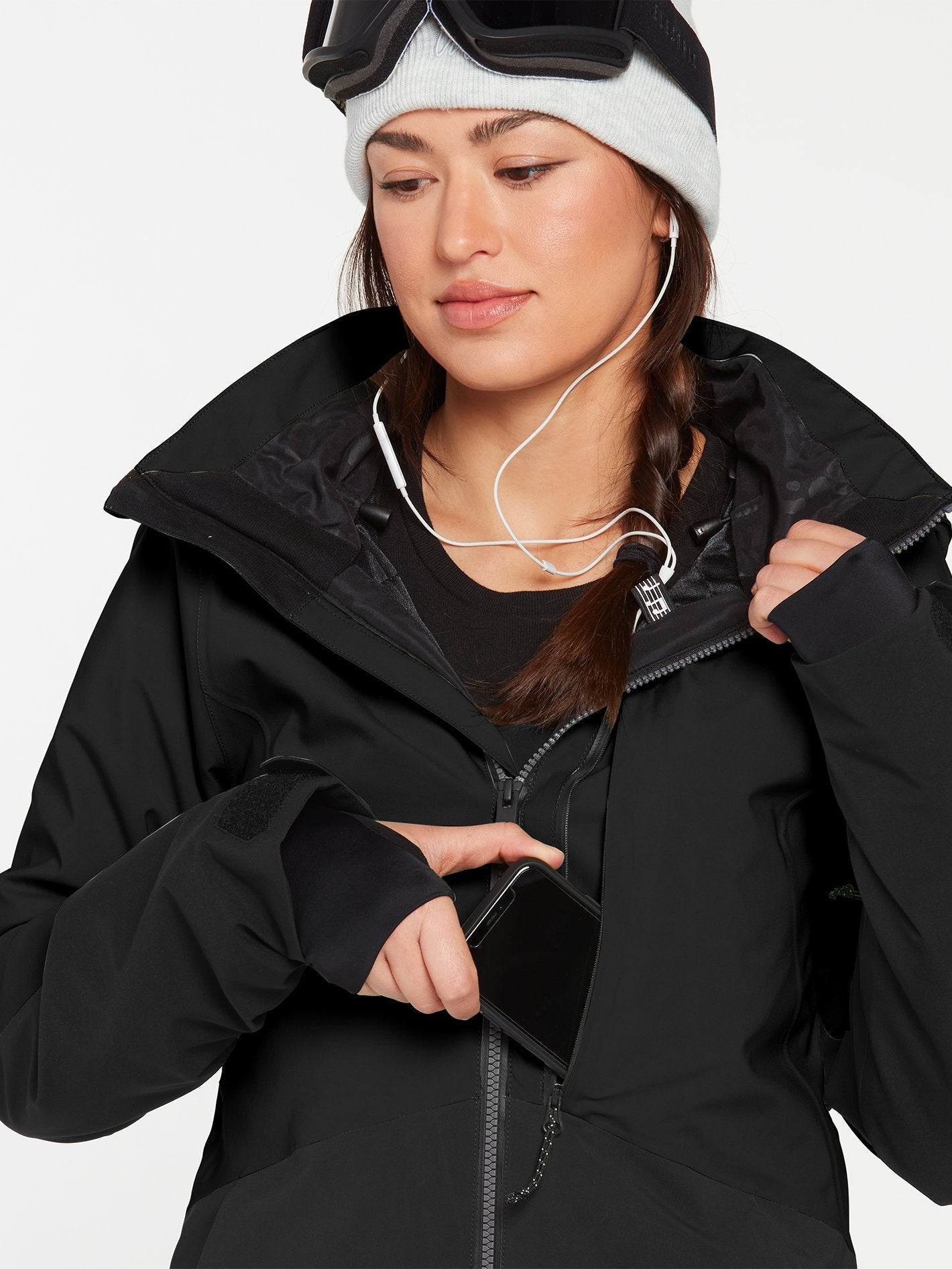 3D Stretch Gore-Tex Schneejacke – SCHWARZ