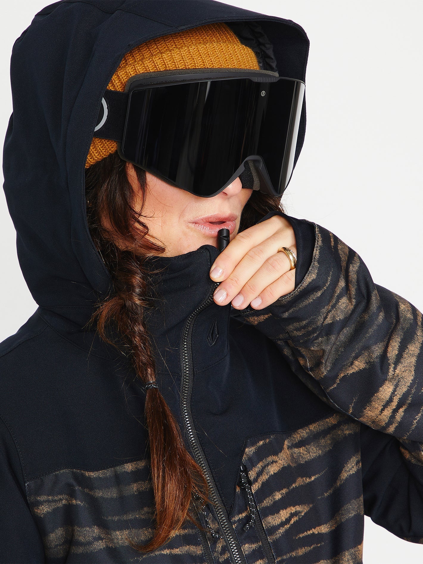 Shelter 3D Stretch-Schneejacke – Tiger-Print