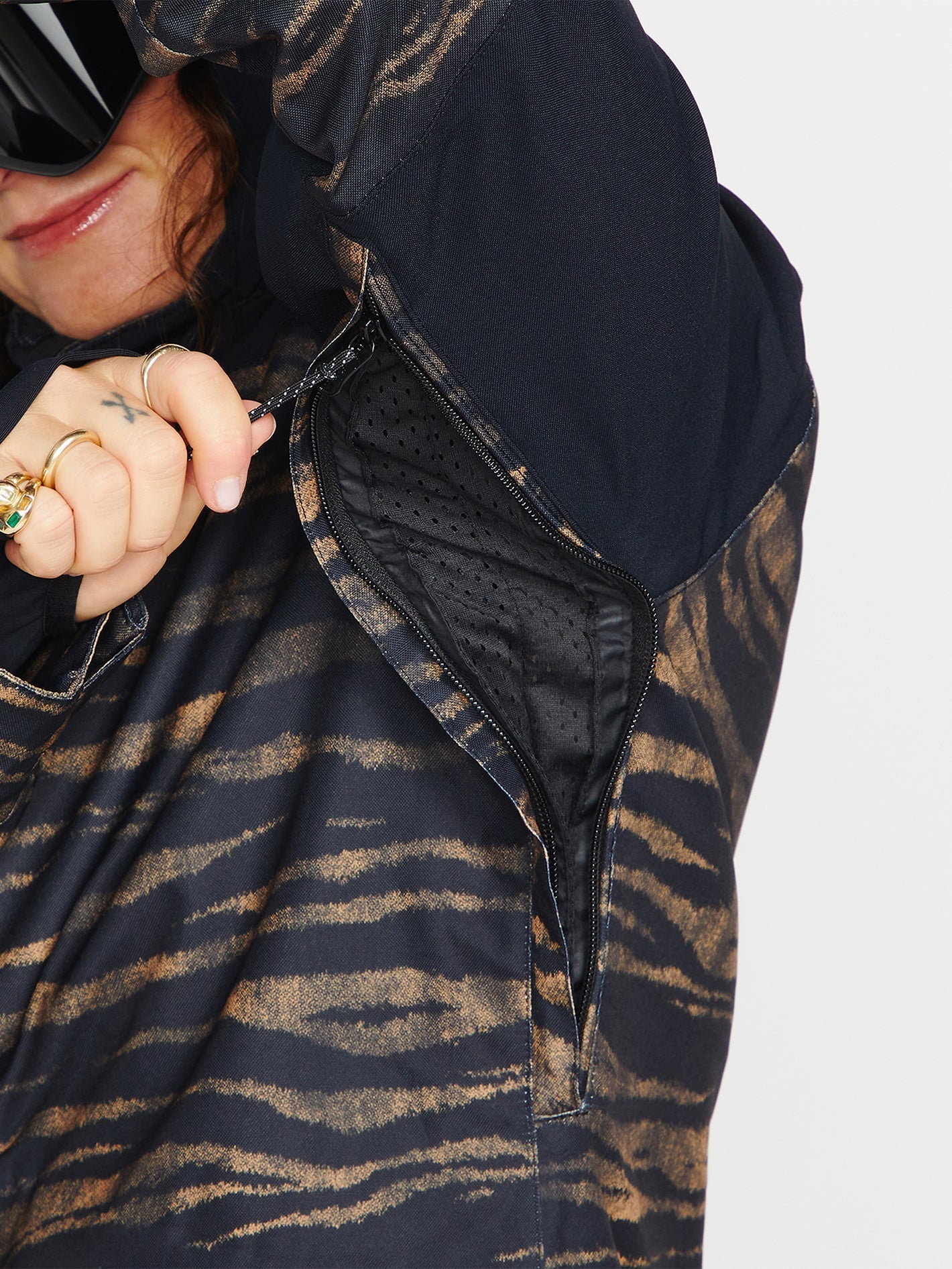 Shelter 3D Stretch-Schneejacke – Tiger-Print