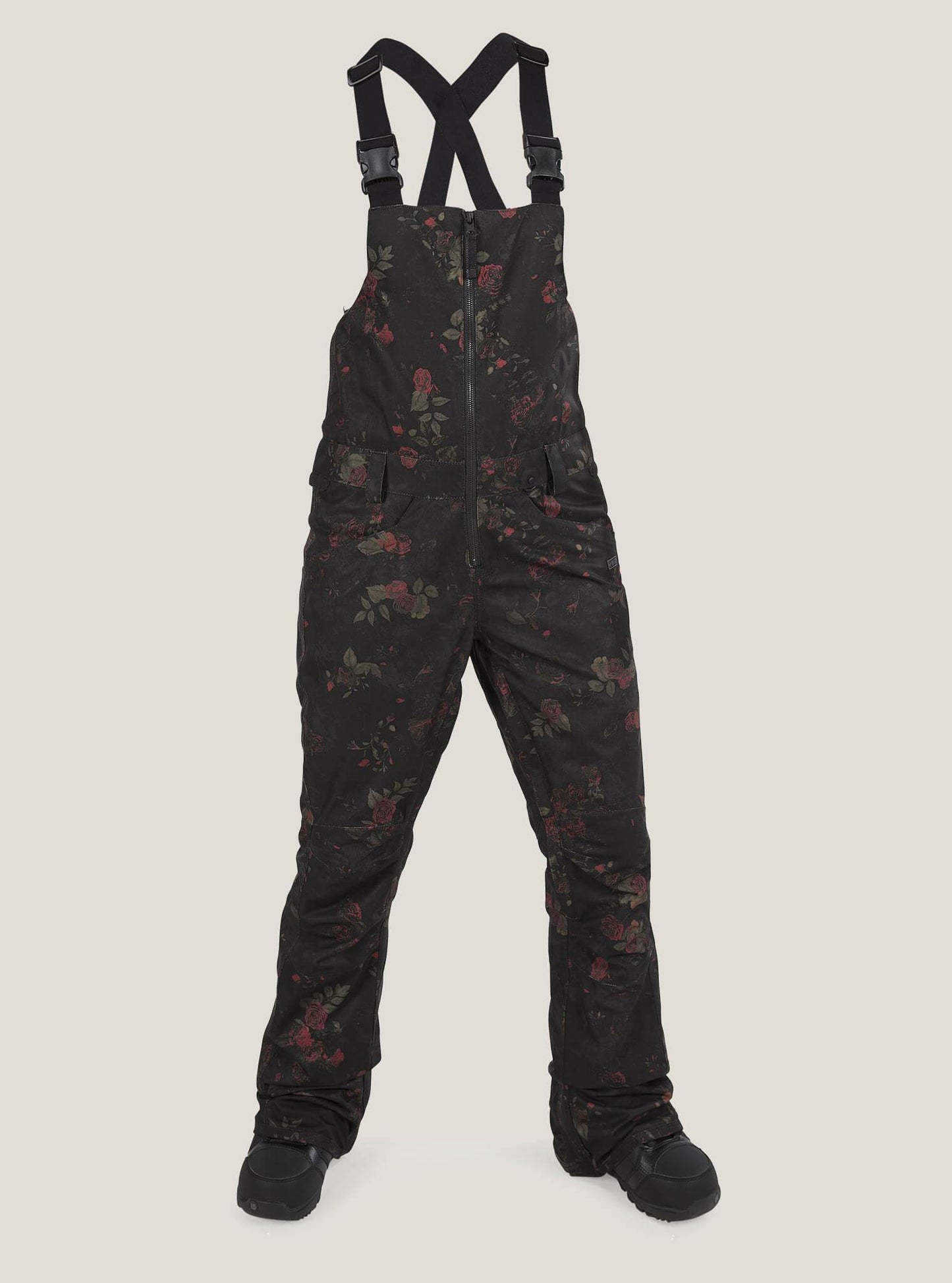 Salopette Verdi Bib - Black Floral Print