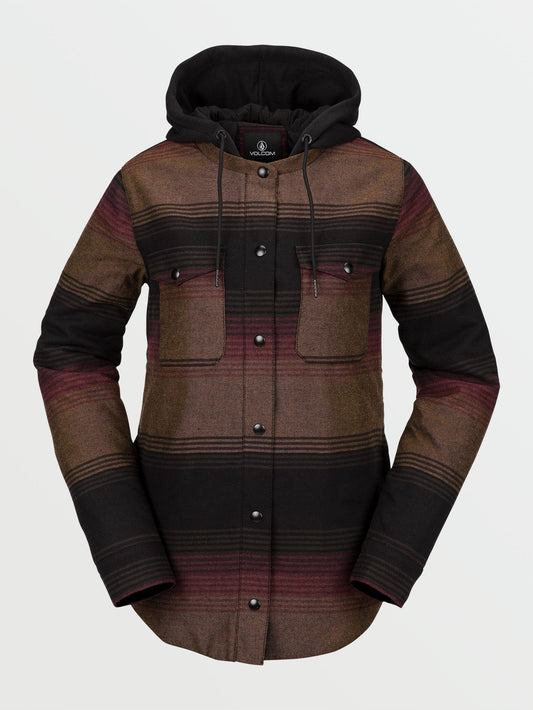 Flanell-Kapuzenjacke – Streifen