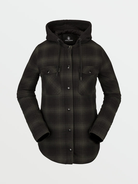 Veste Hooded Flannel - BLACK GREEN