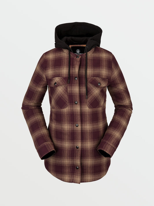 Veste Hooded Flannel - MERLOT