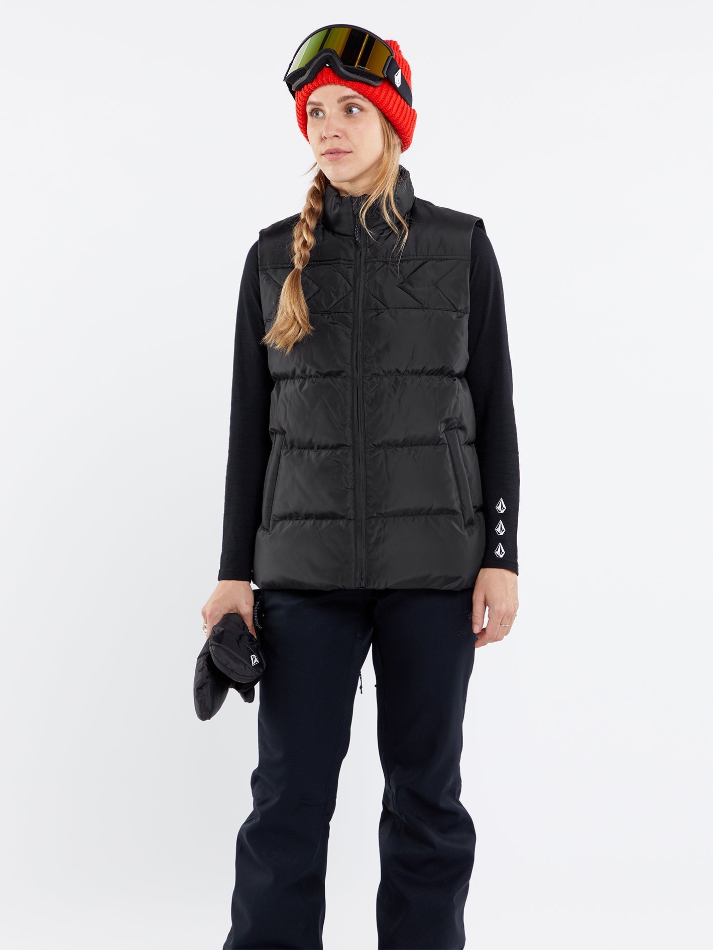 Stone Castine ärmellose Daunenjacke – SCHWARZ