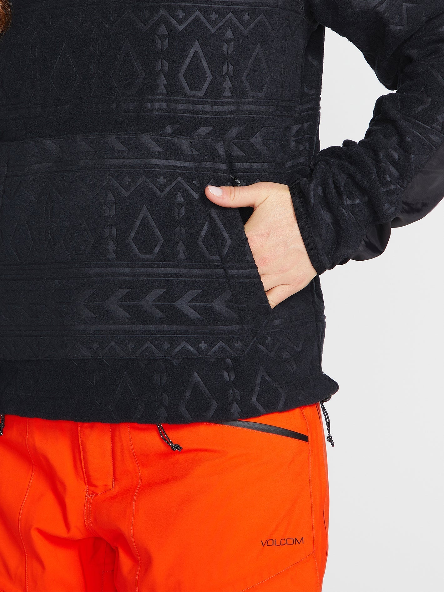 Polarfleece-Sweatshirt - Schwarz
