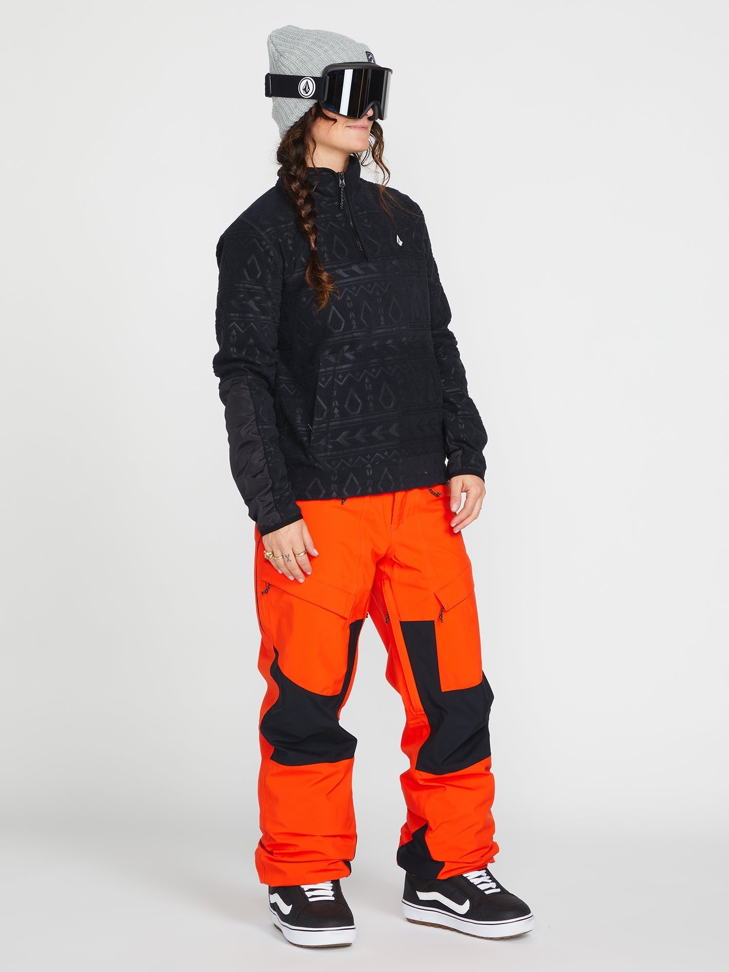 Polarfleece-Sweatshirt - Schwarz