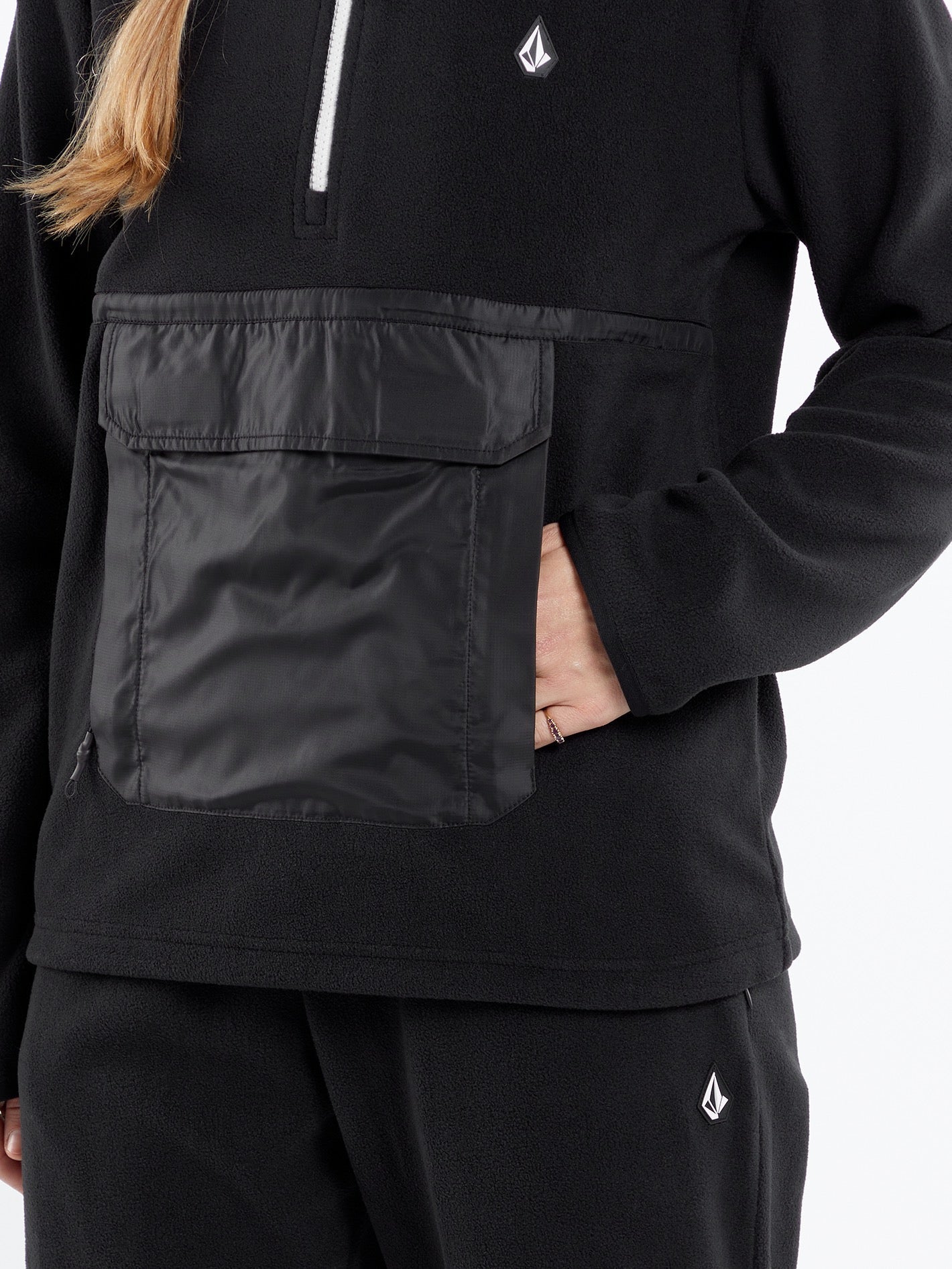 Polar Sweatshirt mit halbem Reißverschluss – SCHWARZ