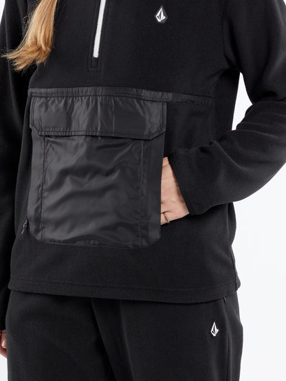 Polar Sweatshirt mit halbem Reißverschluss – SCHWARZ