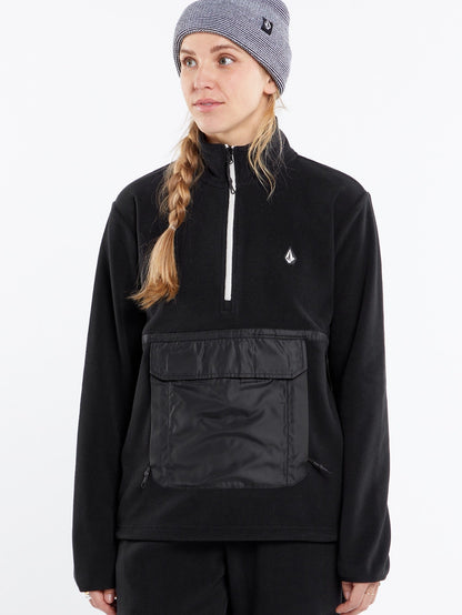 Polar Sweatshirt mit halbem Reißverschluss – SCHWARZ