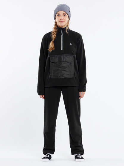 Polar Sweatshirt mit halbem Reißverschluss – SCHWARZ