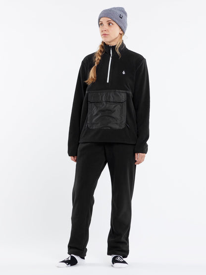 Polar Sweatshirt mit halbem Reißverschluss – SCHWARZ
