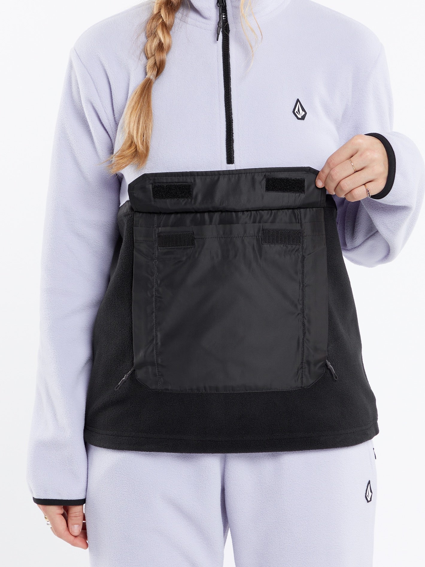 Polar Sweatshirt mit halbem Reißverschluss – LILA ASH