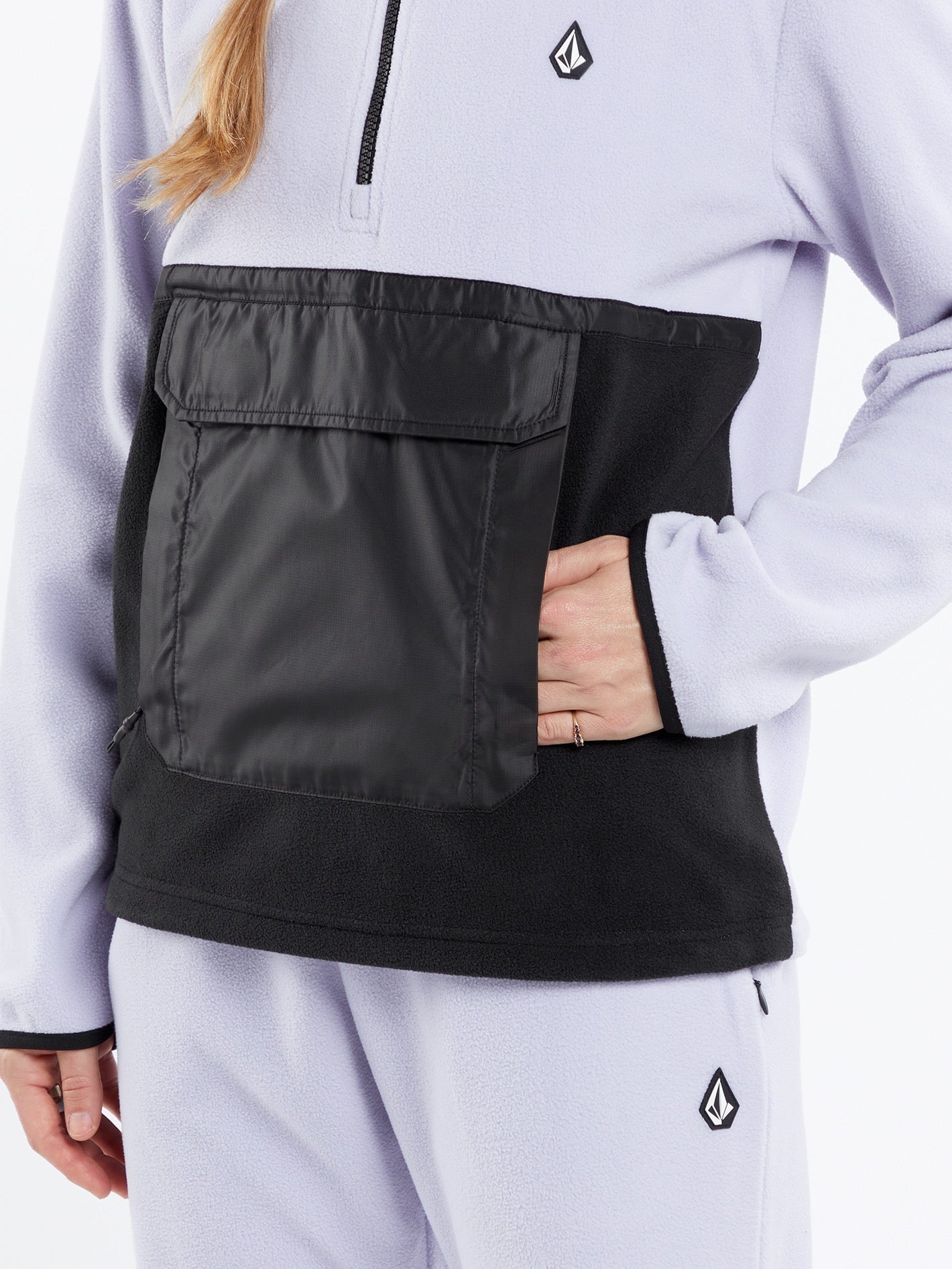Polar Sweatshirt mit halbem Reißverschluss – LILA ASH