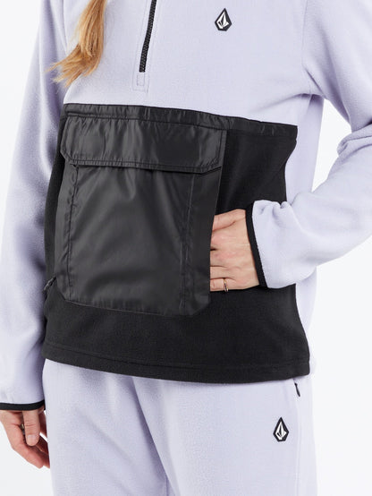 Polar Sweatshirt mit halbem Reißverschluss – LILA ASH