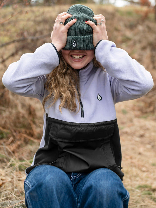 Polar Sweatshirt mit halbem Reißverschluss – LILA ASH