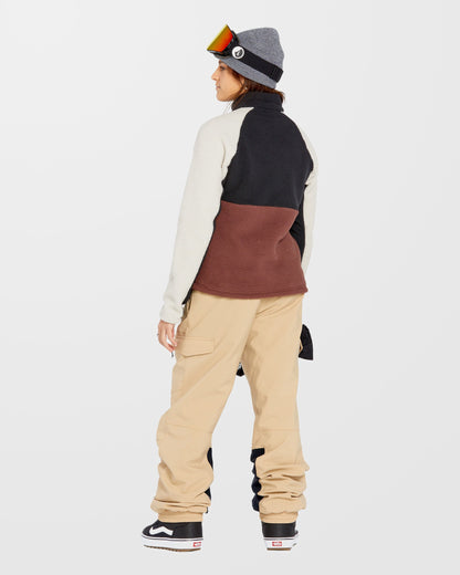 Mahagonifarbenes Sherpa-Sweatshirt mit Reißverschluss am Hals
