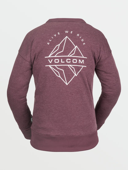 Polartec crew neck fleece - MERLOT