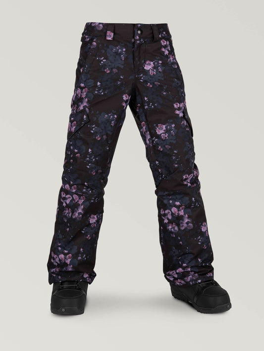 Isolierte Schneehose von Silver Pine – SCHWARZER BLUMENDRUCK (Kinder)