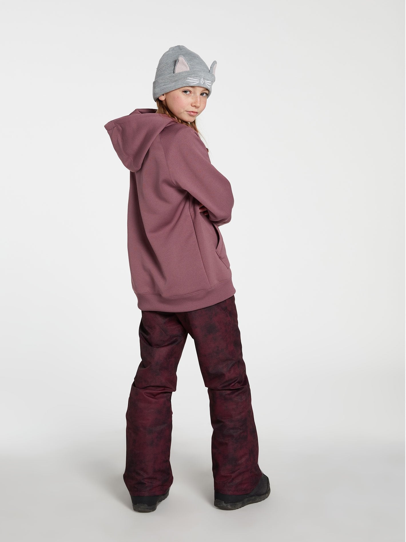 Youth Riding Fleece Hoodie - ROSEWOOD - (Children)