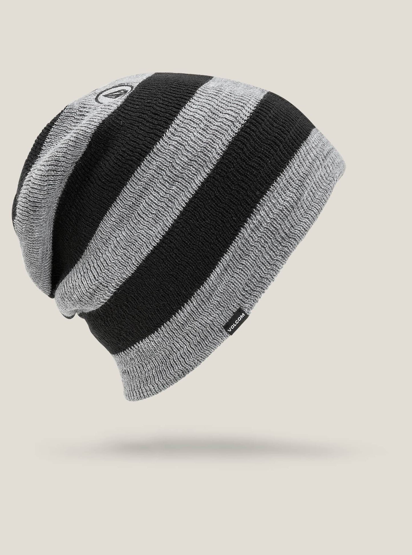 Gestreifte Beanie - Schwarz