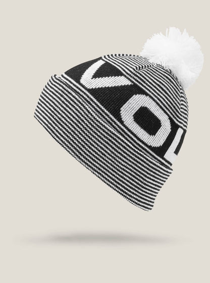 Beanie mit Nadelstreifen - Schwarz