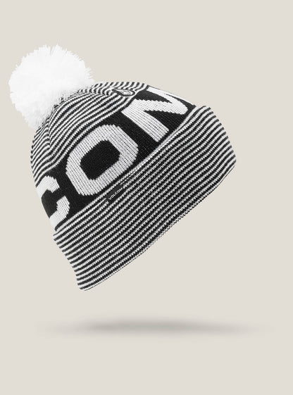 Beanie mit Nadelstreifen - Schwarz