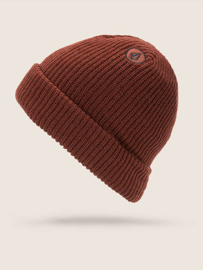 Beanie mit gefütterter Schleife - Gebranntes Rot