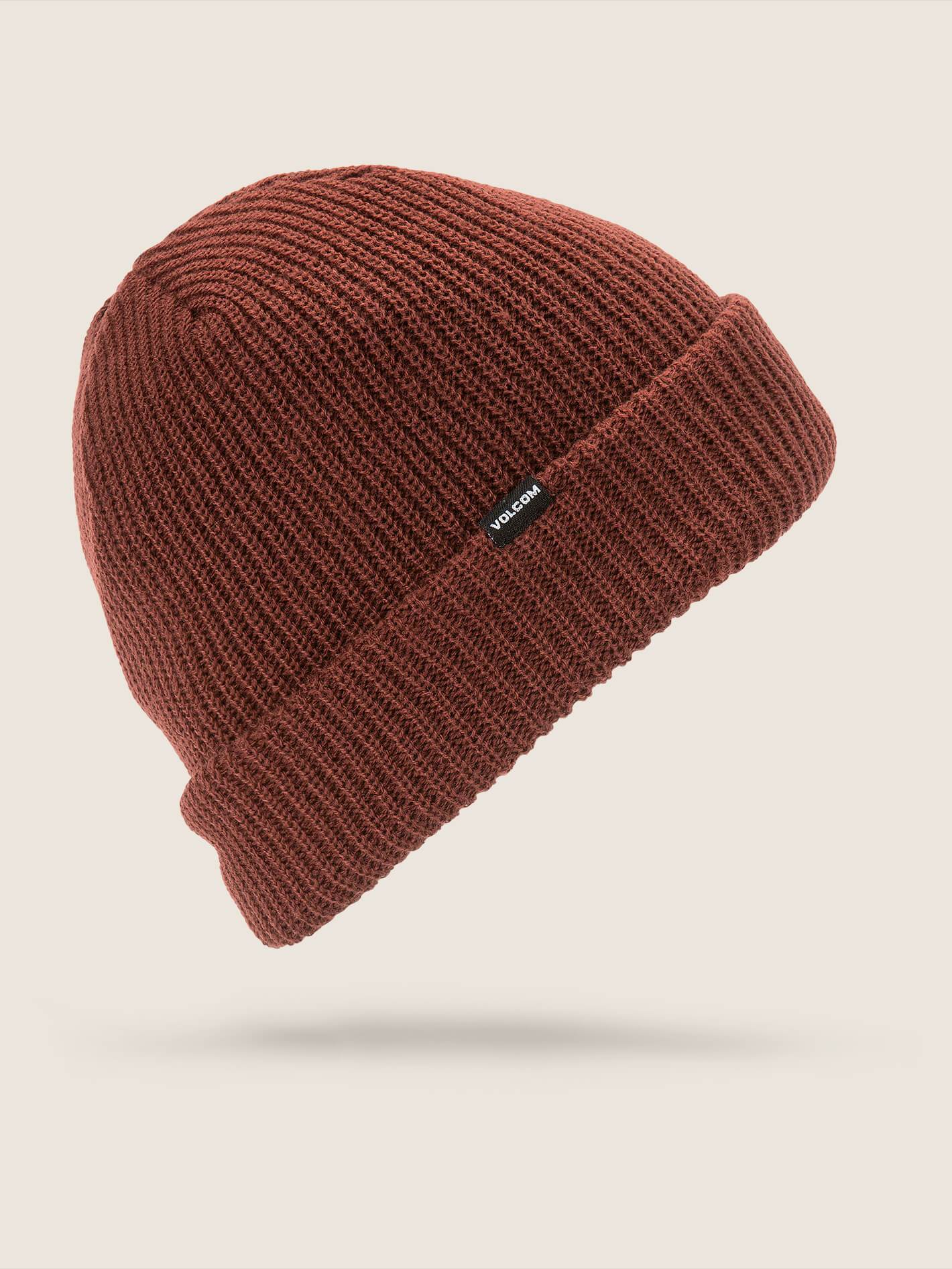 Beanie mit gefütterter Schleife - Gebranntes Rot