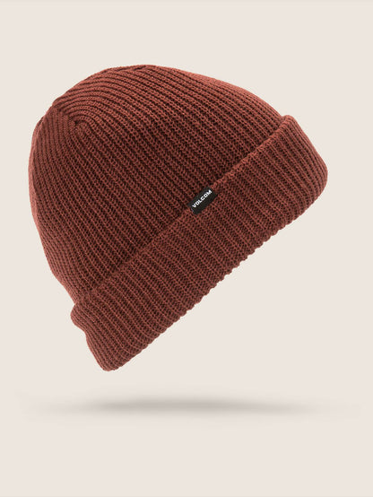 Beanie mit gefütterter Schleife - Gebranntes Rot