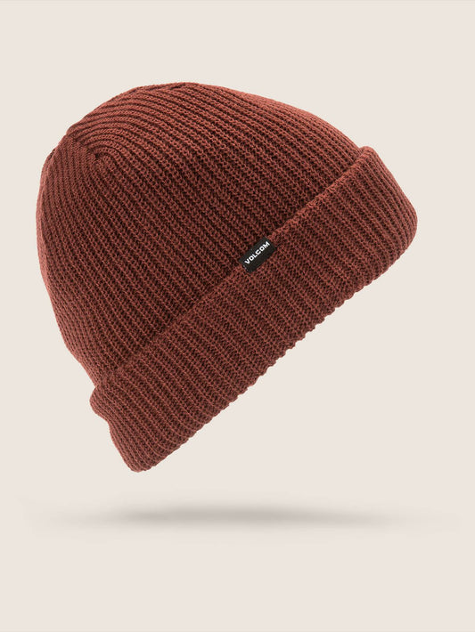Beanie mit gefütterter Schleife - Gebranntes Rot